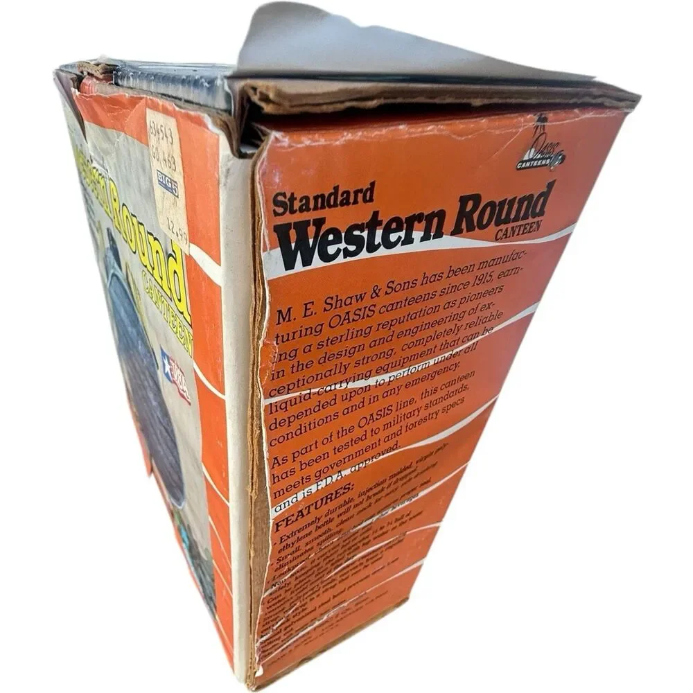 VTG 2Qt Standard Western Round Oasis Canteen Galvanized Steel Wool w/ Strap P20C